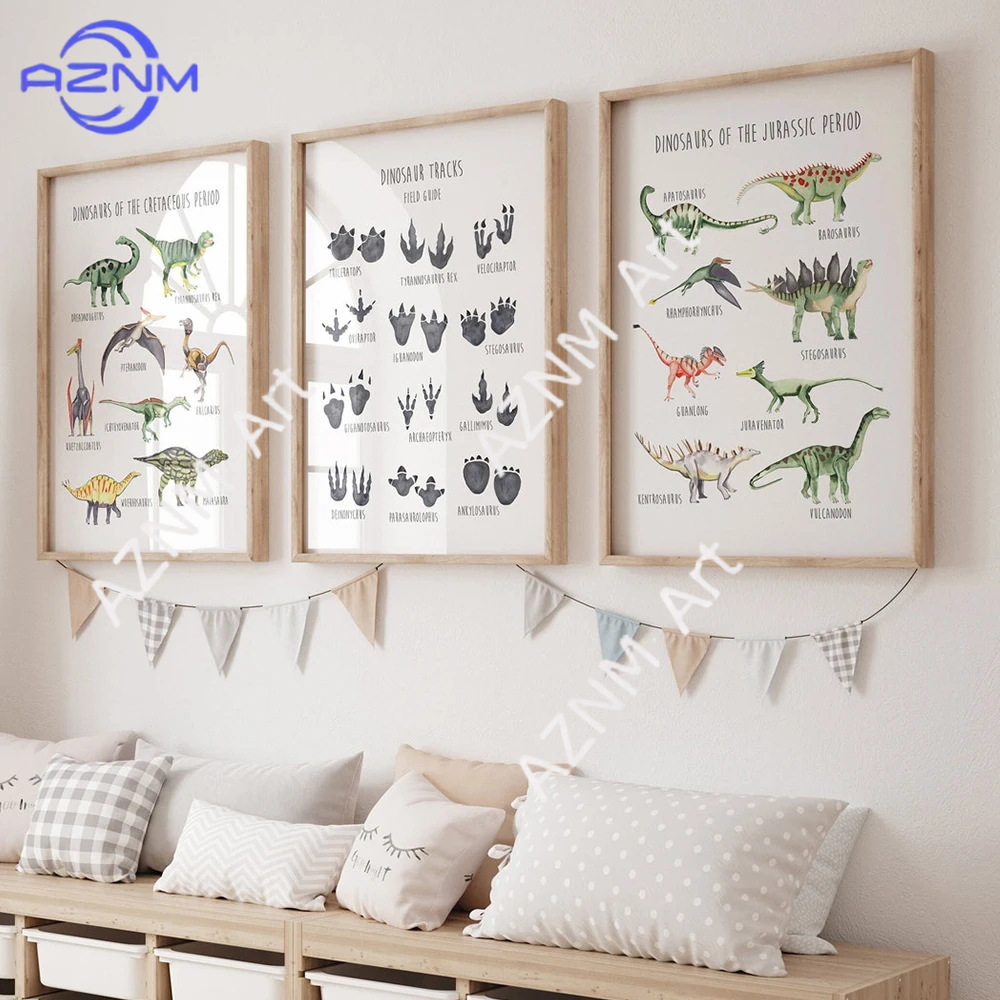 English Kids Education - 1/3 pezzi, poster educativo con dinosauri