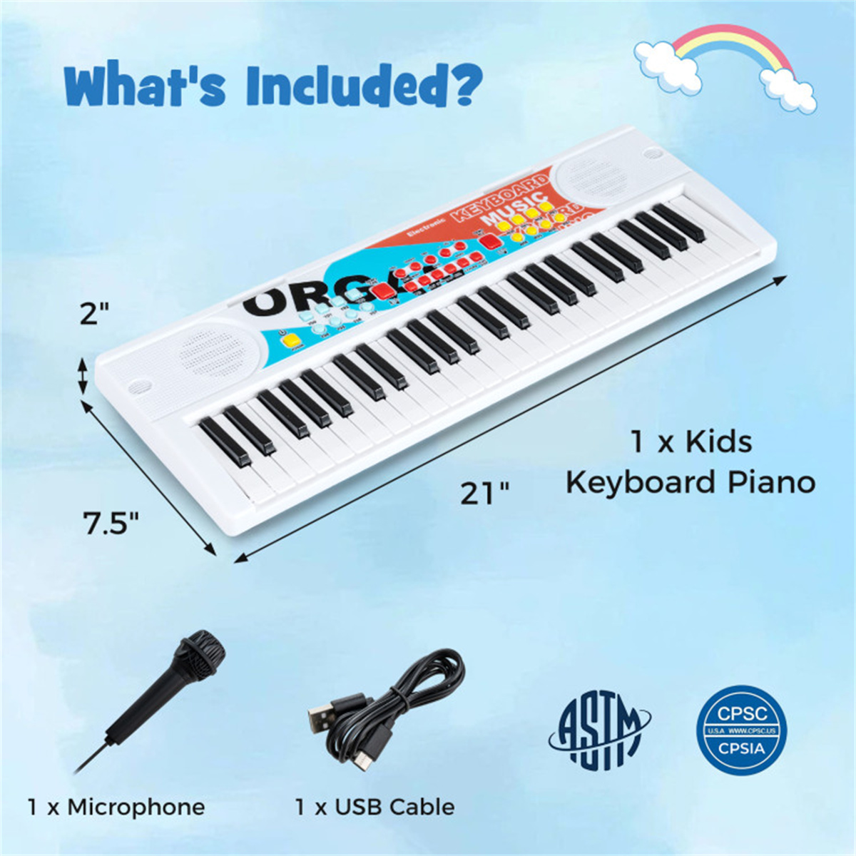 Kids Education Age - Tastiera elettronica per bambini a 49