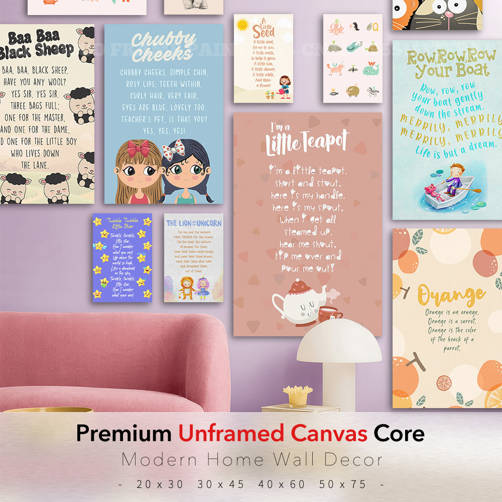 Poster su tela con versi di ni - Kids Education Rhymes recensione e prezzo