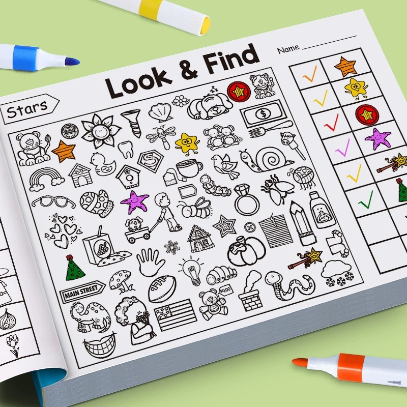 Sguardo e trova libro da color - English Kids Education recensione e prezzo
